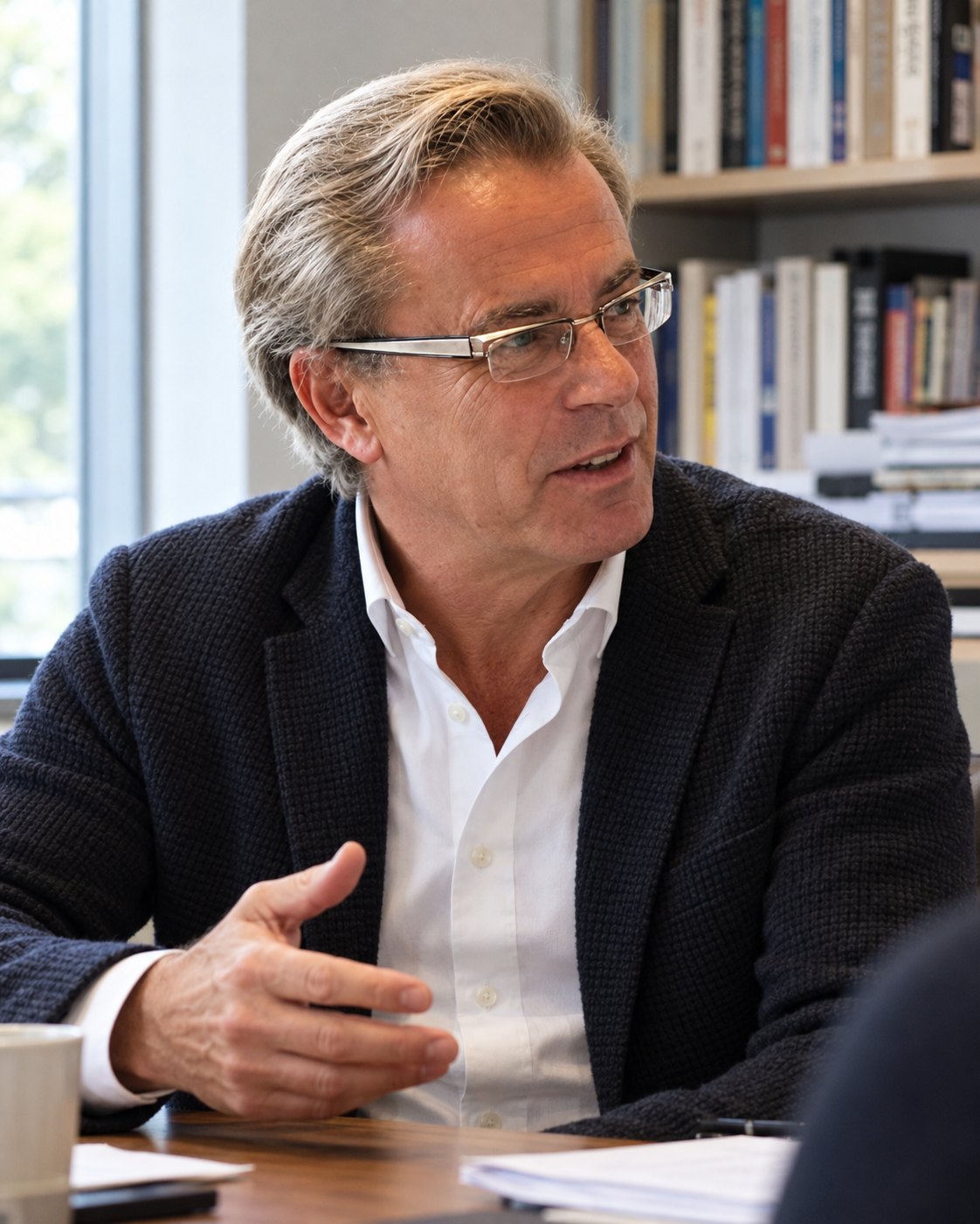 Patrick Mazza gesturing during an illustrative coaching conversation